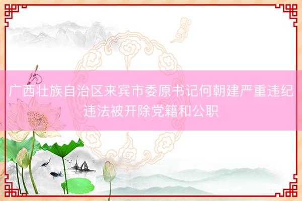 广西壮族自治区来宾市委原书记何朝建严重违纪违法被开除党籍和公职