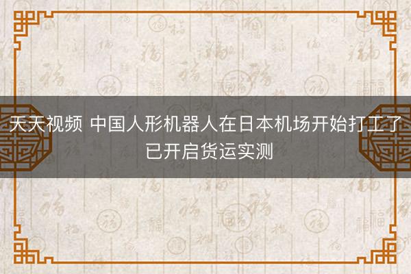 天天视频 中国人形机器人在日本机场开始打工了 已开启货运实测