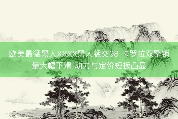 欧美最猛黑人XXXX黑人猛交98 卡罗拉双擎销量大幅下滑 动力与定价短板凸显