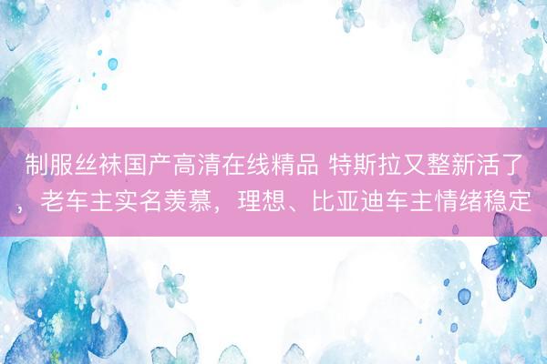 制服丝袜国产高清在线精品 特斯拉又整新活了，老车主实名羡慕，理想、比亚迪车主情绪稳定