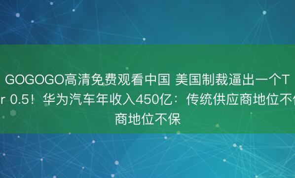GOGOGO高清免费观看中国 美国制裁逼出一个Tier 0.5！华为汽车年收入450亿：传统供应商地位不保