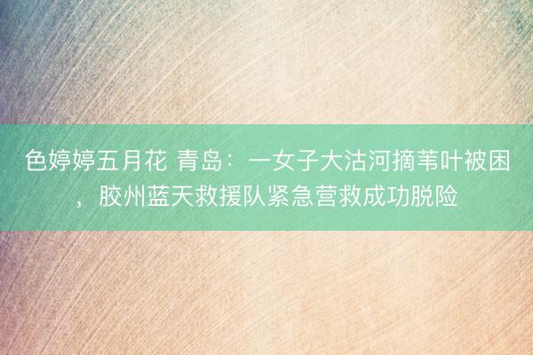 色婷婷五月花 青岛：一女子大沽河摘苇叶被困，胶州蓝天救援队紧急营救成功脱险