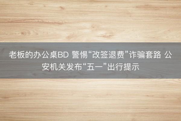 老板的办公桌BD 警惕“改签退费”诈骗套路 公安机关发布“五一”出行提示