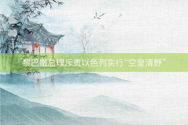 黎巴嫩总理斥责以色列实行“空室清野”
