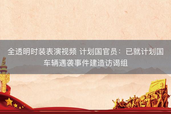 全透明时装表演视频 计划国官员：已就计划国车辆遇袭事件建造访谒组