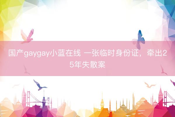 国产gaygay小蓝在线 一张临时身份证，牵出25年失散案