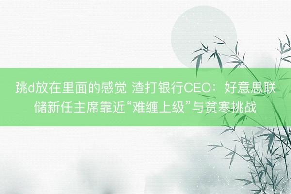 跳d放在里面的感觉 渣打银行CEO：好意思联储新任主席靠近“难缠上级”与贫寒挑战