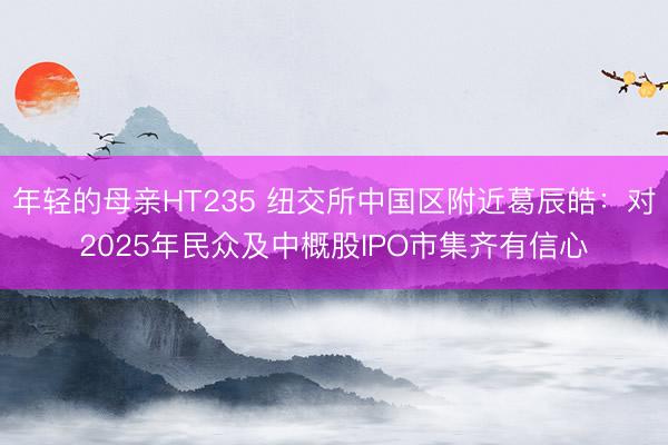 年轻的母亲HT235 纽交所中国区附近葛辰皓：对2025年民众及中概股IPO市集齐有信心