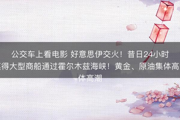 公交车上看电影 好意思伊交火！昔日24小时莫得大型商船通过霍尔木兹海峡！黄金、原油集体高潮