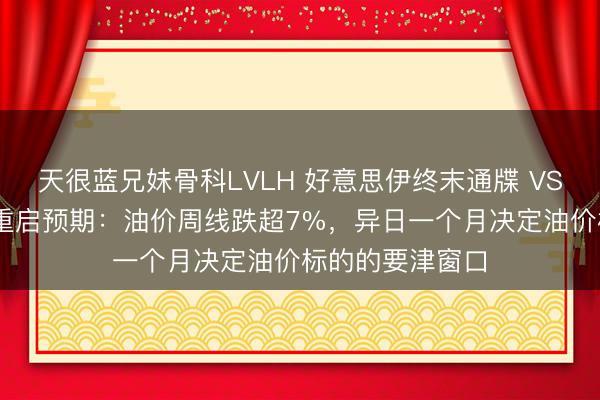 天很蓝兄妹骨科LVLH 好意思伊终末通牒 VS 伊斯兰堡接头重启预期：油价周线跌超7%，异日一个月决定油价标的的要津窗口