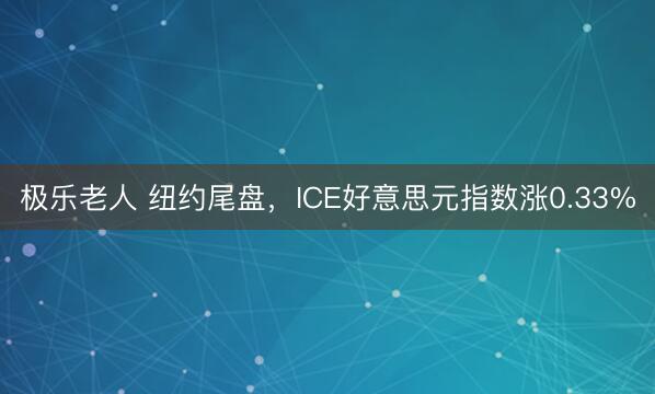 极乐老人 纽约尾盘，ICE好意思元指数涨0.33%
