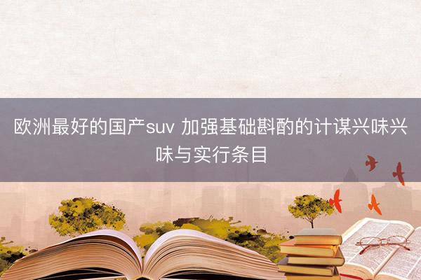 欧洲最好的国产suv 加强基础斟酌的计谋兴味兴味与实行条目