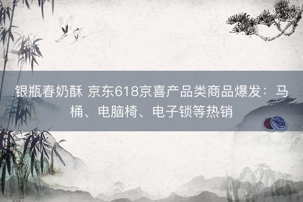 银瓶春奶酥 京东618京喜产品类商品爆发：马桶、电脑椅、电子锁等热销